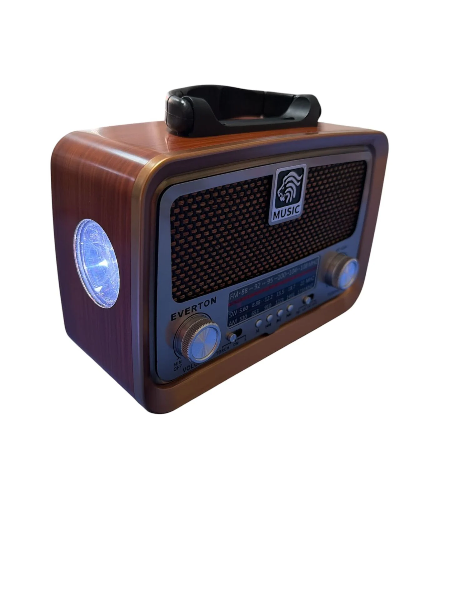 Everton Rt-654 Nostaljik Led Işıklı Radyo Fm / Am / Sw Destekli Retro Tasarım Taşınabilir Radyo Fenerli 3 Band Radio