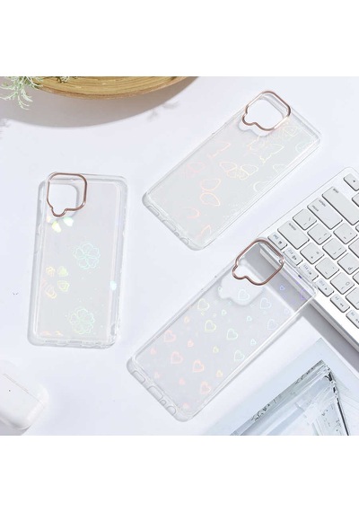 Samsung Uyumlu Galaxy M22 Kılıf Zore Sidney Desenli Sert Kapak Butterfly No2
