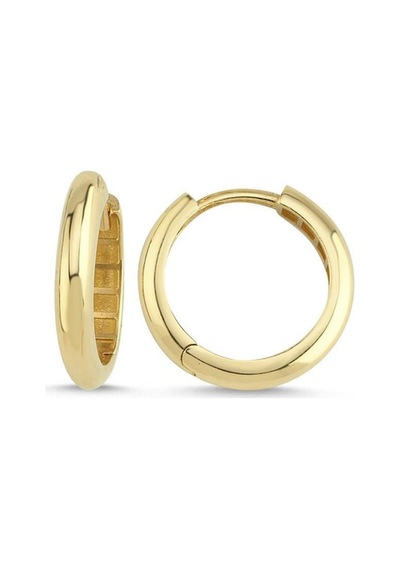 3-4,5 Mm Küçük Halka Geçirmeli Charm Doğal İnci Küpe Gold