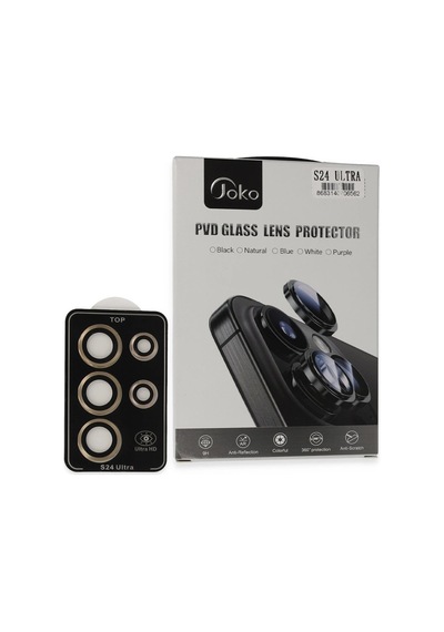 Joko Samsung Uyumlu Galaxy S24 Ultra Pvd Metal Kamera Lens - Gold Çok Renkli