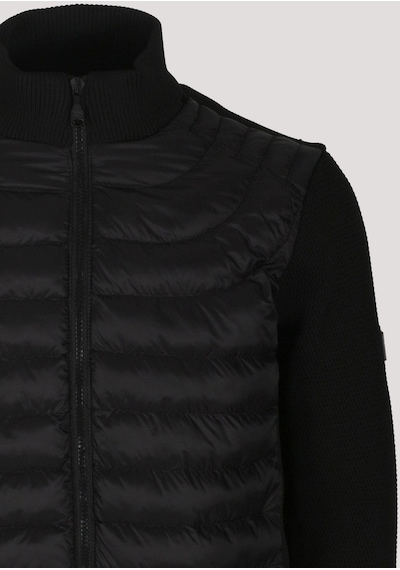 Erkek Siyah Zırh Örme Hırka Fermuarlı Dik Yaka Slim Fit Ince Astarlı Mevsimlik Cardigan Ncs Jeans 4517-Siyah