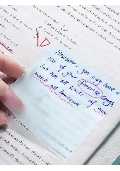 Şeffaf Posit Yapışkanlı Not Kağıdı Pos İt - Beyaz