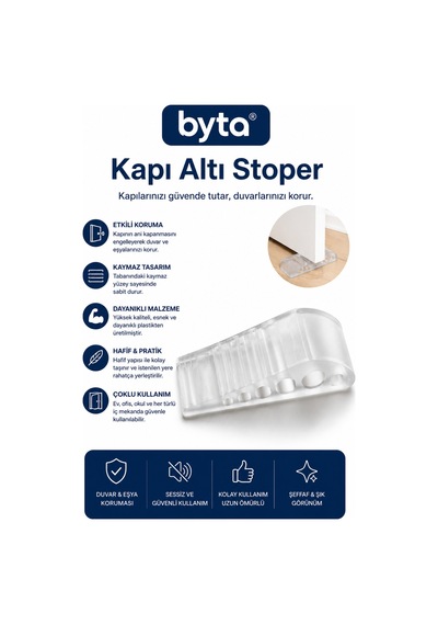 Şeffaf Kapı Altı Stoperi Kaymaz Sessiz Kapı Durdurucu Ve Kapı Sabitleyici, Ev Ve Ofis Kullanımı