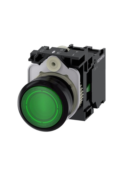 Siemens 3su1106-0ab40-1ba0 - 22mm Plastik 230vac 1no Yeşil Yay Dönüşlü Buton