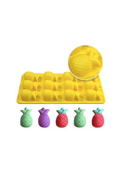Silikon Kek Kalıp Ananas Kalıbı Şeker Hamuru Jelibon Silikon Kalıbı Renkli