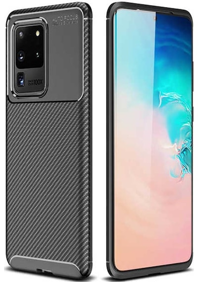 Samsung Galaxy Uyumlu S20 Ultra Kilif Karbon Silikon Case 417936171
