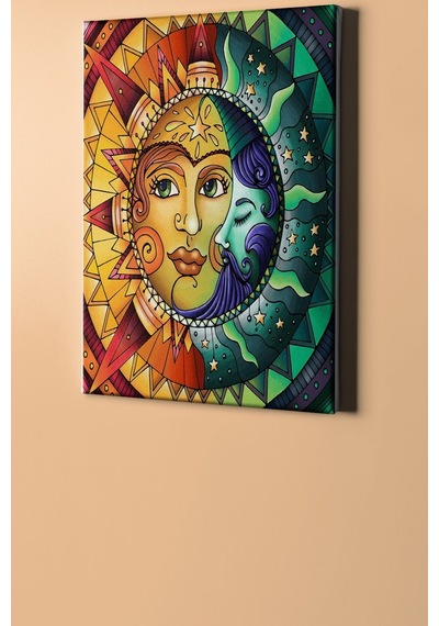 Webstyle Sayılarla Boyama Seti Kasnaklı Güneş Ve Ay 60 X 75 Cm