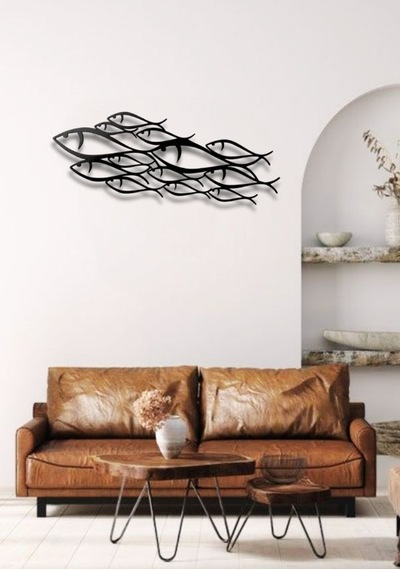 Family Fish Modern Metal Duvar Dekoru