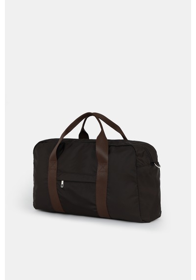 İcone Bag Kadın & Erkek Spor Çantası, Paraşüt Kumaş Önü Cepli Unisex Spor Fitness Gym Çantası Kahve