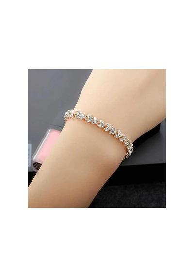 Lunarie Rose Gold Kalp Detaylı Zirkon Taşlı Bileklik