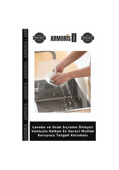 Lavabo Ve Ocak Sıçrama Önleyici Vantuzlu Kalkan Ev Gereci Mutfak Koruyucu Tezgah Koruması Çok Renkli