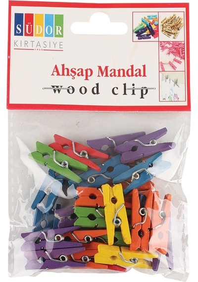 Südor Ahşap Mandal Küçük Renkli Bs99 Çok Renkli