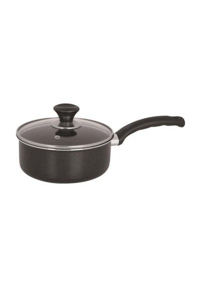 Mehtap Teflon Kaçerola 16 Cm Sosluk Cam Kapaklı Füme