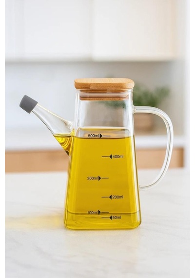 Bambum Rafa - Bambu Kapaklı Yağdanlık 550ml Bambu
