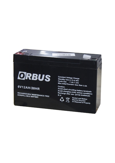 Orbus 6v 12ah Bakımsız Kuru Akü