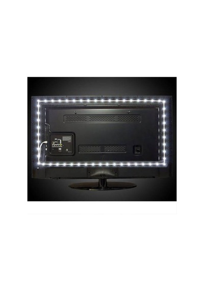 2x100 - 2x50cm Beyaz Tv Arkası Led Aydınlatma Usb Şerit Led Işık