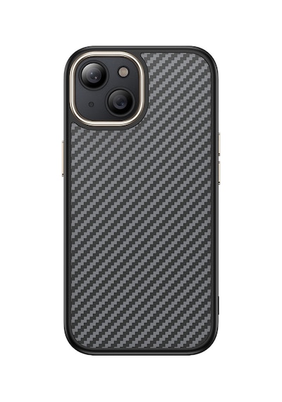 Nihcase Apple Uyumlu iPhone 15 Plus Kılıf M-safe Manyetik Şarj Karbon Fiber Görünüm Antina Kapak