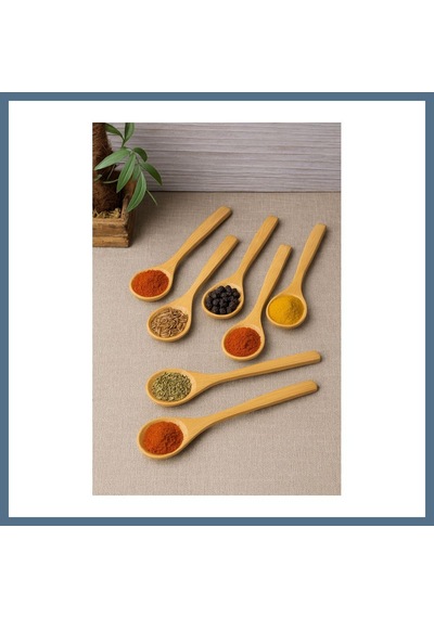 Buradabulabilirsin 6 Lı Ahşap Küçük Baharat Kaşığı 13 Cm Bbz