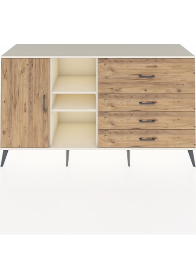 Kronos Konsol 4 Raflı 4 Çekmeceli Tek Kapaklı 176x59x99 Aytaşı-ç Aytaşı-çam