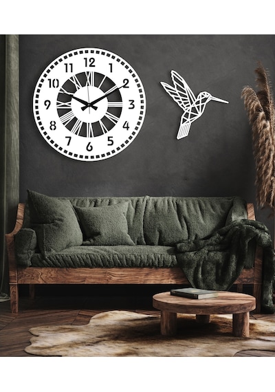 50X50 Dekoratif Beyaz Duvar Saati + Tablo 35 Cm Hediye Beyaz 50X50 Dekoratif Beyaz Duvar Saati + Tablo 35 Cm Hediye Beyaz