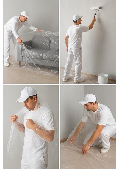 Lexroo Hışır Örtü, 4x5 Metre, 20 M², Toz Geçirmez, Su Geçirmez, Dış Mekan Koruma Örtüsü, Boya Koruma
