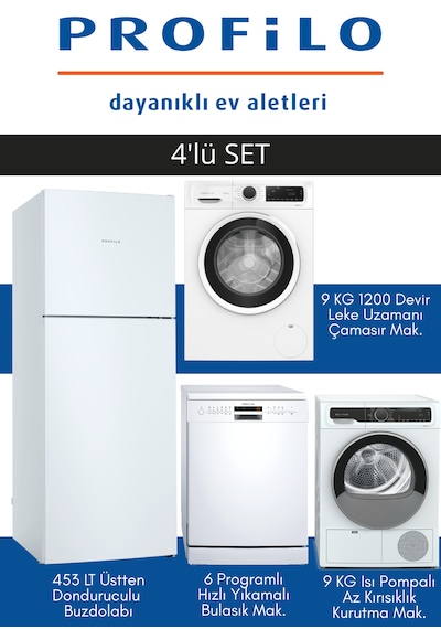 Profilo BD2055WENN - CGA242X3TR - KM9611CTR - BM6320MA 4'lü Beyaz Eşya Set