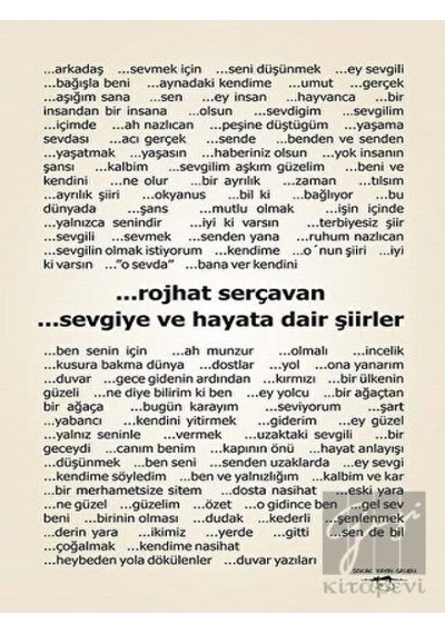 Sevgiye ve Hayata Dair Şiirler - Rojhat Serçavan - Sokak Kitapları Yayınları