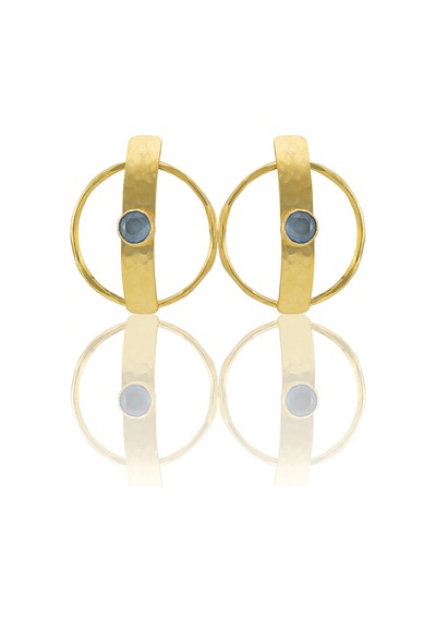 Kadir Jewellery 22 Ayar Altın Kaplama Vintage Küpe -el İşçiliği Ve Hipoalerjenik Küpe Buz Mavisi 18266777