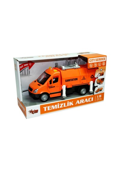 Çöp Kamyonu Oyuncak Seti - Sesli Işıklı Geri Dönüşüm Arabası - 4 Renkli Çöp Kutulu Ve Kartlı - 27 Cm