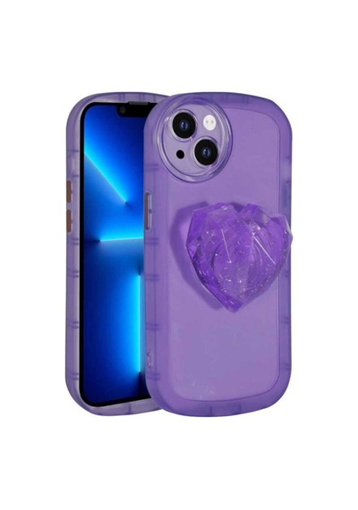 Apple Uyumlu iPhone 13 Kılıf Kamera Korumalı Pop Soketli Renkli Zore Ofro Kapak Mor