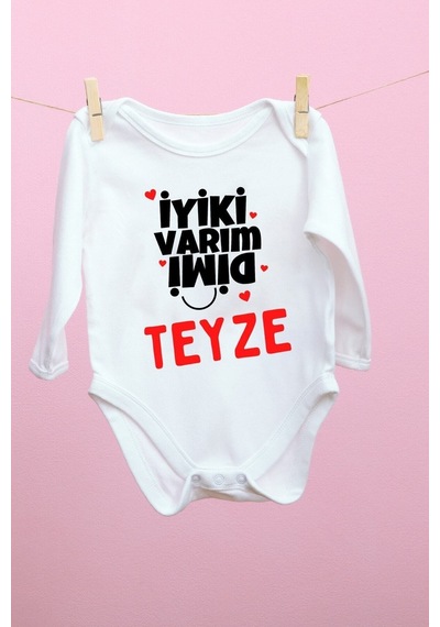 Babylimon Iyi Ki Varım Dimi Teyze Desenli Uzun Beyaz - 102862358 Beyaz