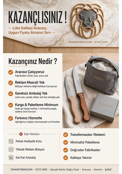 Solingen Paslanmaz Çelik Mutfak Bıçak Seti Meyve Sebze Soyma Ve Et Doğrama İçin Ahşap Saplı 2'li Set Çok Renkli