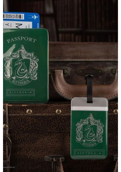 Cinereplicas Harry Potter Slytherin Pasaport Kılıfı Ve Valiz Etiketi Seti Kartlık Cüzdan Yeşil
