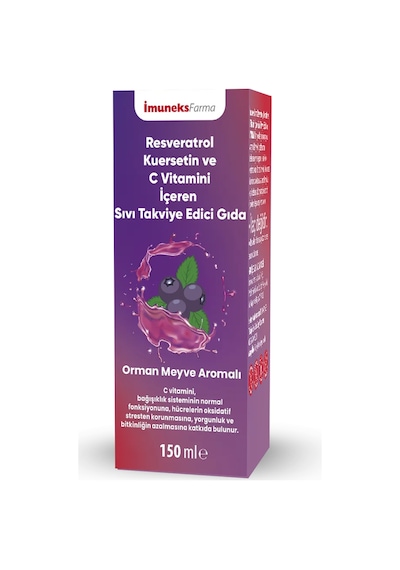İmuneks Farma Resveratrol Kuersetin Ve C Vitamini İçeren Sıvı Takviye Edici Gıda 150 ML