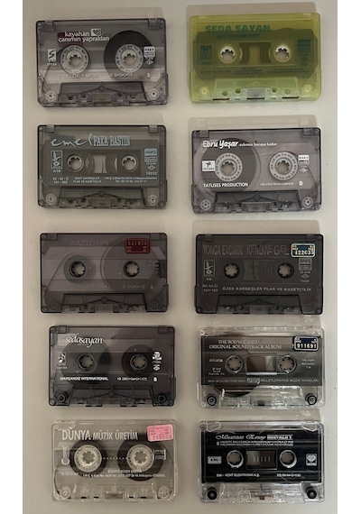 Dekor Kaset Dönem Baskı 10 Adet Müzik Kaset Dekorluk