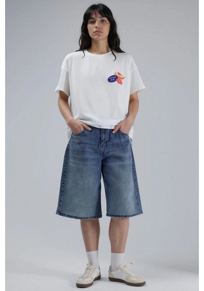 Hiccup Baskılı Oversized T-shirt Turuncu
