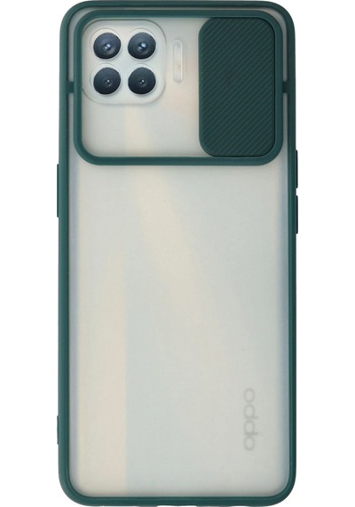 Cosmotex Newface Oppo Reno 4 Lite Kılıf Palm Buzlu Kamera Sürgülü Silikon - Yeşil