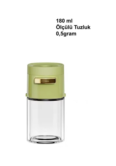 0,5 Gram Ölçülü Cam Tuzluk Biberlik, Baharatlık Yeşil