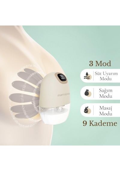 Mamajoo Gaia Giyilebilir Tekli Göğüs Pompası 140 Ml 27 Kademe Ayarı