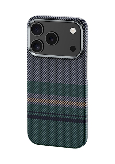 Apple Uyumlu iPhone 17 Pro Max Kılıf M-safe Şarjlı Karbon Fiber Benks Aurora Armorpro Kevlar Kapak Yeşil