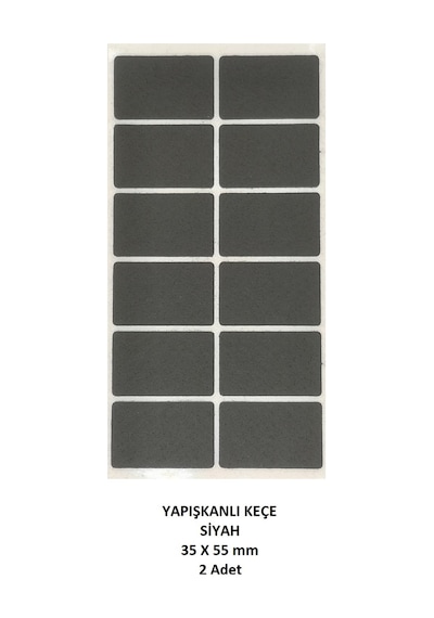 Zemin Koruyucu, 35x55 Mm Keçe, Siyah 2 Adet Siyah