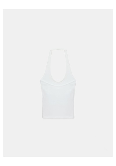 DİLVİN Dilvin Kadın 21052 Halter Yaka Ekru Bluz - 101a21052
