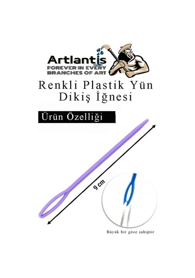 Düz Ve Kıvrımlı Plastik Yün İğnesi 50 Adet 1 Paket Plastik Dikiş Dokuma İğnesi Kavisli İplik İğne Goblen