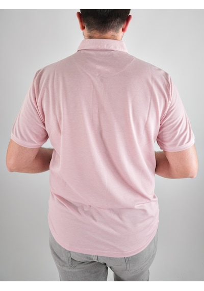 Coonless Battal Cepli Erkek Pembe Kısa Kol Yakalı Baba Tshirt Pembe