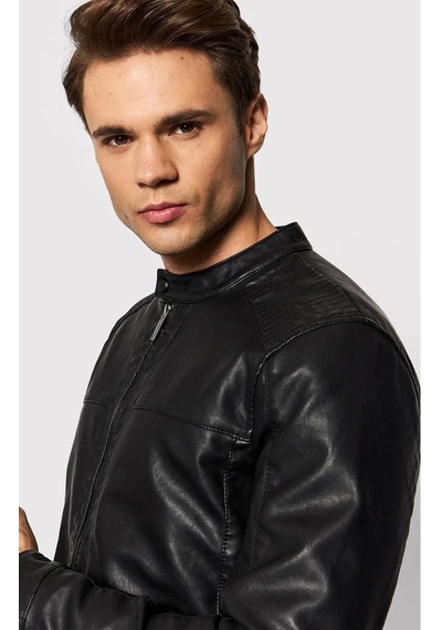 Only & Sons Onsmıke Pu Racer Jacket Otw Vd Erkek Ceket 22012339-siyah Siyah