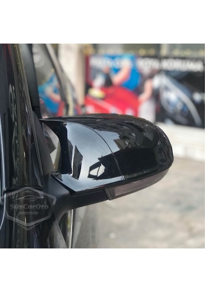 ŞüsCarOto Vw Jetta MK5 2005-2010 Batman Yarasa Ayna Kapağı Piano Black ABS (00)