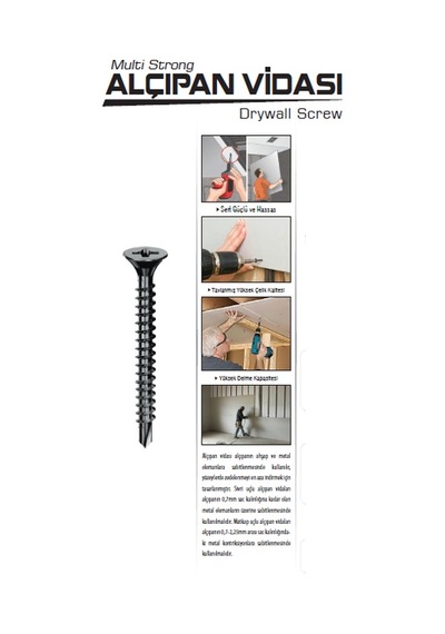 Matkap Uçlu Alçıpan Vidası 3.5 x 35 MM ( 1000 Adet )