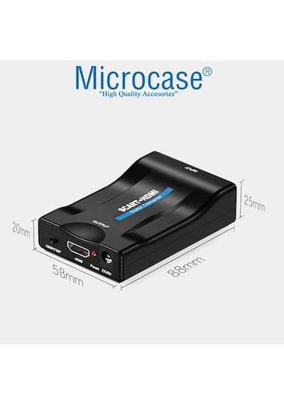 Microcase Scart To Hdmı Dönüştürücü Adaptör Siyah - Al2621