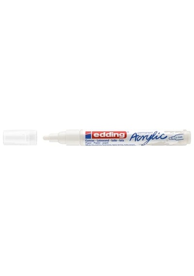 Edding 5100 Akrilik Markör Orta - Beyaz - 1 Su Geçirmez Akrilik Markör - Yuvarlak Uçlu 2-3 Mm 103 Ivory
