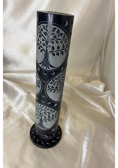 Yaşam Hayat Ağacı Hand Made El İşi Feng Shui Ejderha Yılı Doğal Obsidyen Taşı Çubuk Konik Tütsülük Kule